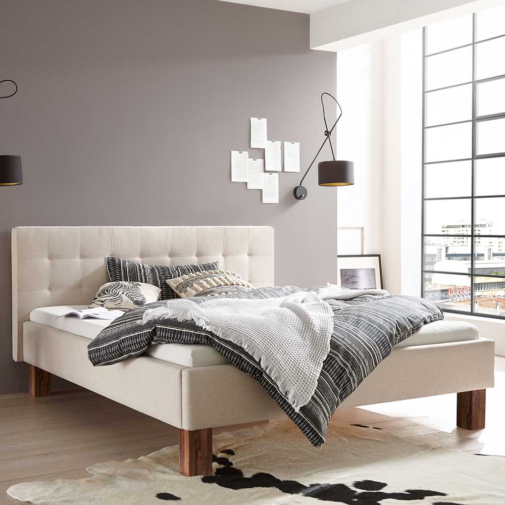Scandi Chic Polsterbett in Beige - Prismo