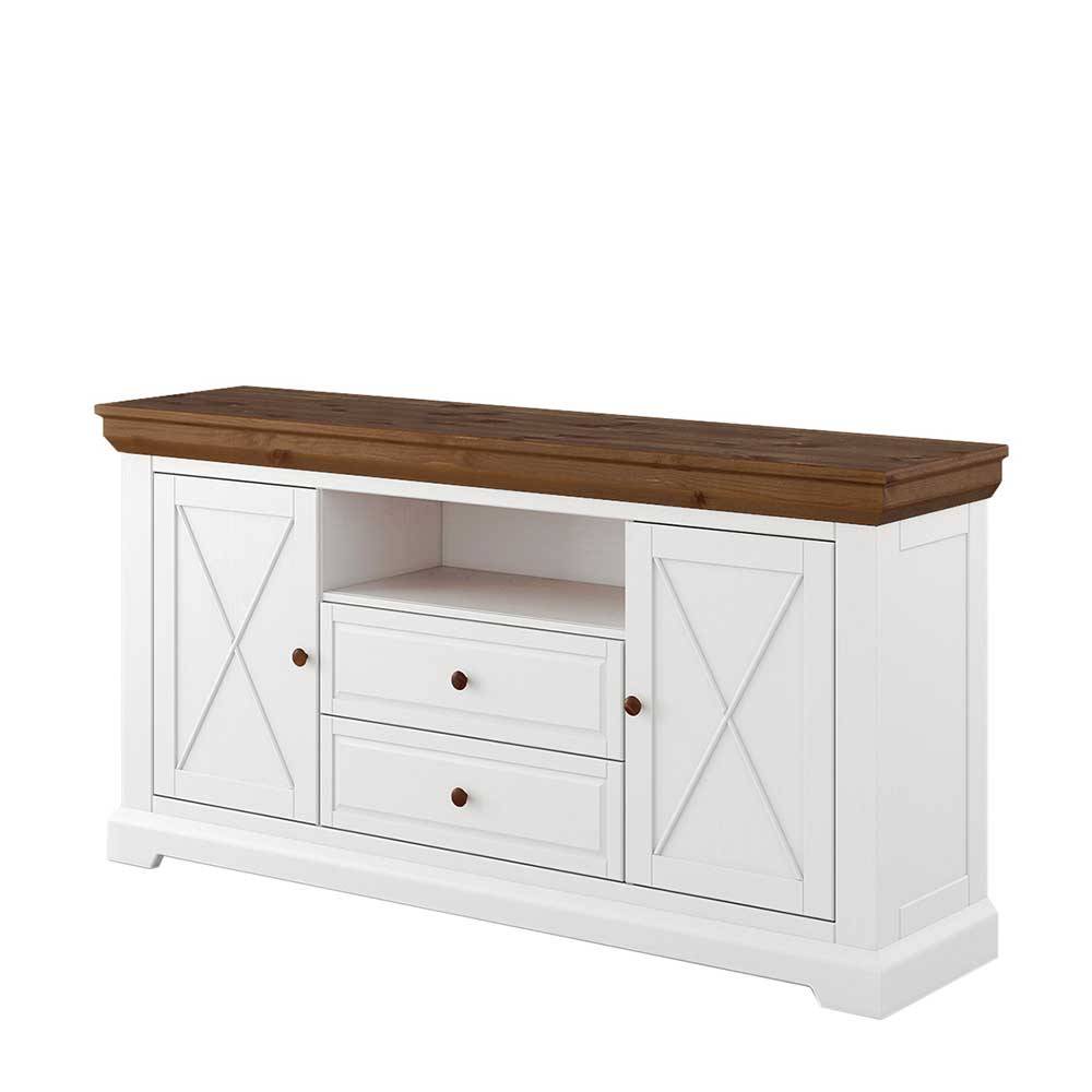 Landhaus Sideboard aus Kiefer zweifarbig - Zalya