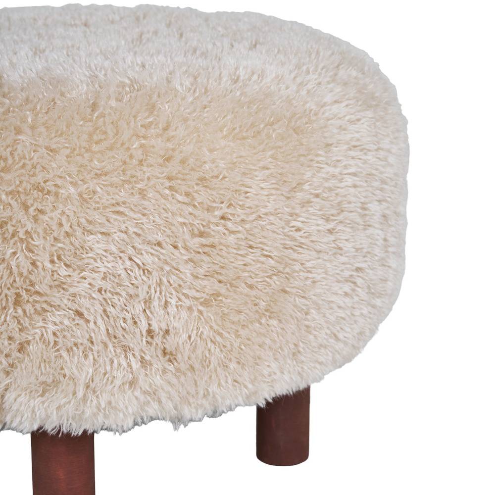 Kunstfell Hocker in Beige - Andjes
