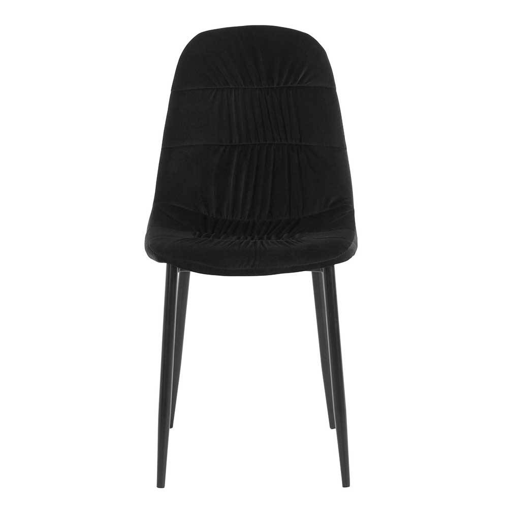 Schwarze Polsterstühle aus Samt - Quinta (2er Set)