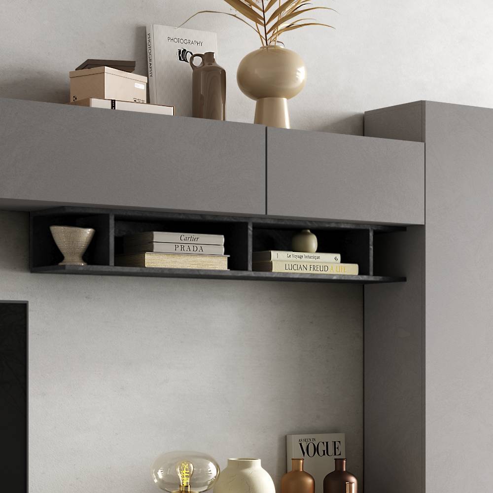Wohnzimmer Anbauwand-Kombination modern - Fortoria (zehnteilig)