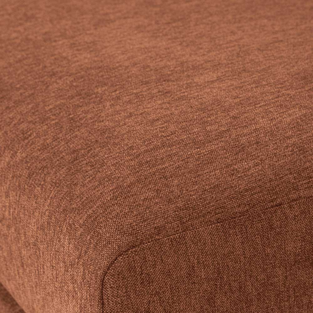 Rostbraunes Chenille-Sitzkissen des Modulsofas mit sichtbarer Stoffstruktur und Naht – Brixx