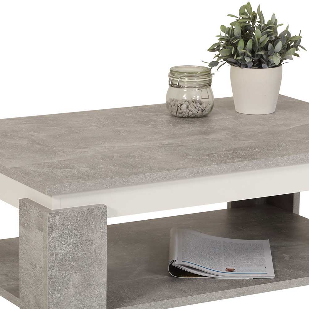 Couchtisch Tischplatte in Betonoptik Grau mit glatter Oberfläche – Yawira