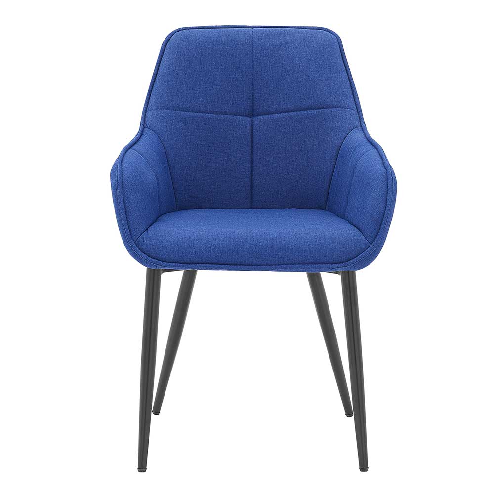 Moderner Tischsessel mit Leinen in Blau - Austino