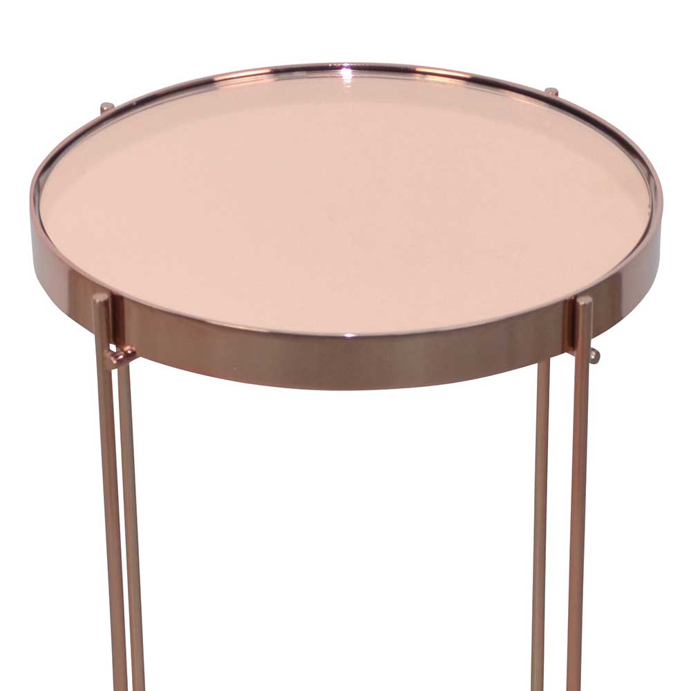 Runder Design Beistelltisch in Rosegold - Merka