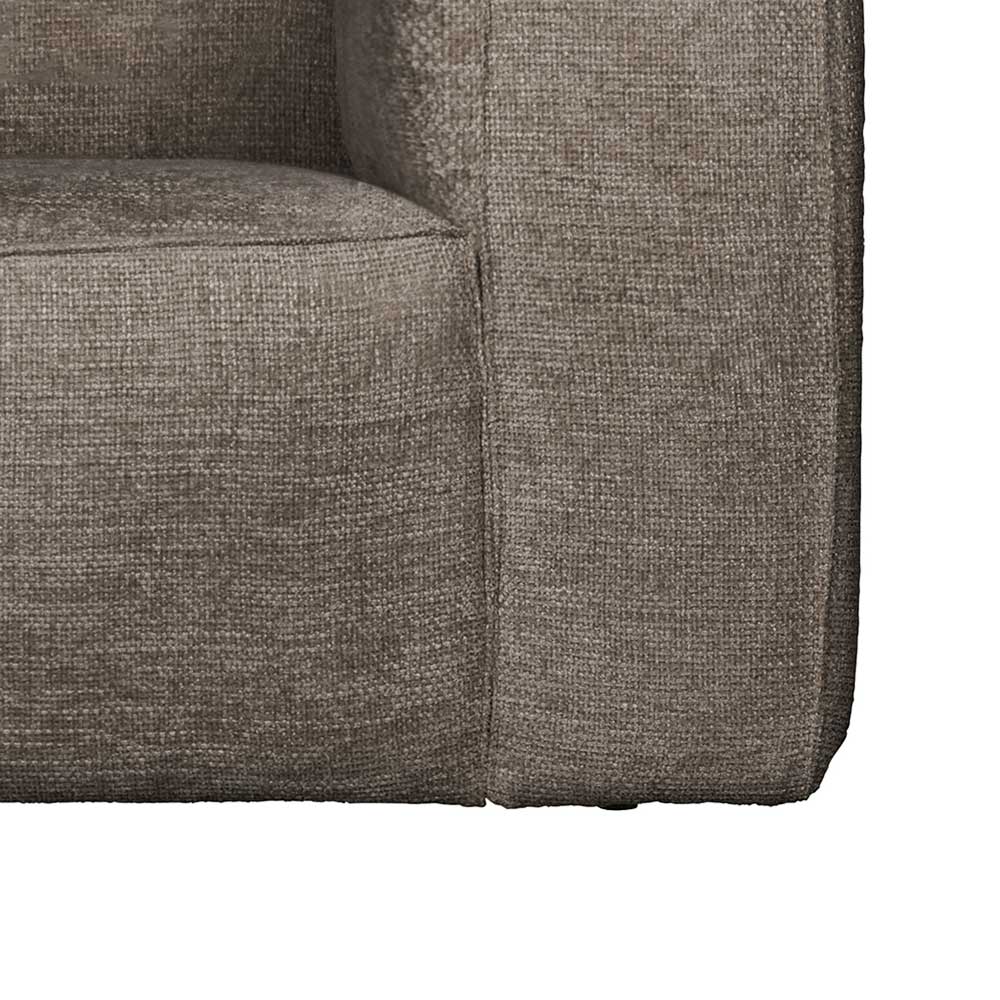 3,5er Wohnzimmer Sofa aus Strukturstoff Beigegrau - Babro