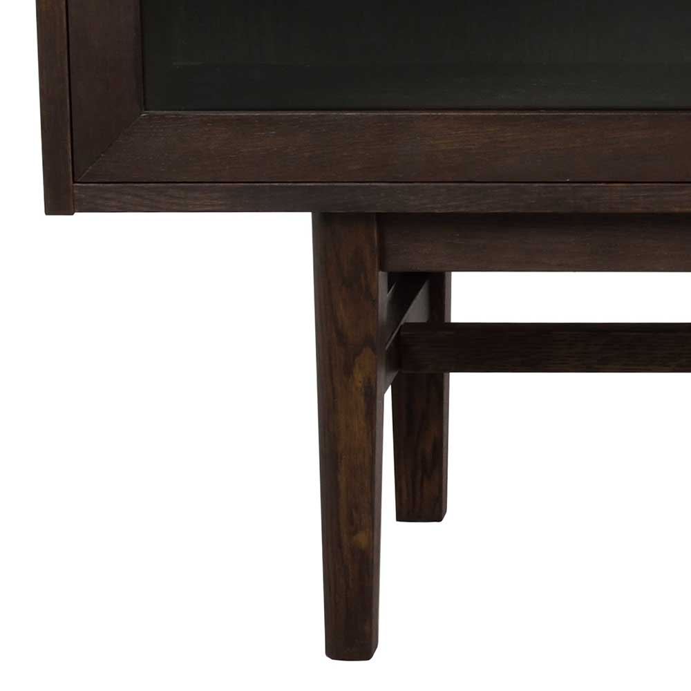 Vitrinen-Sideboard in Eiche Dunkelbraun - Kuana