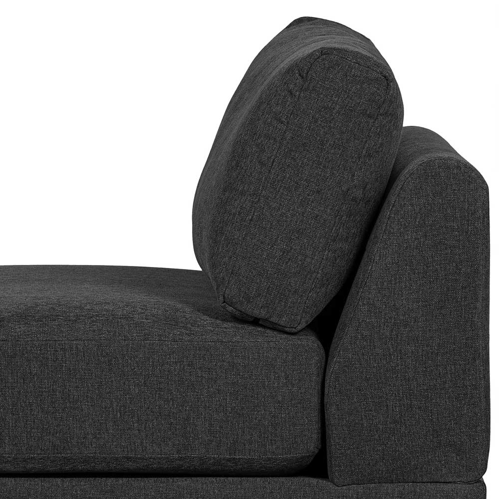 Modulcouch 1-Sitzer aus Webstoff Dunkelgrau - Marietta