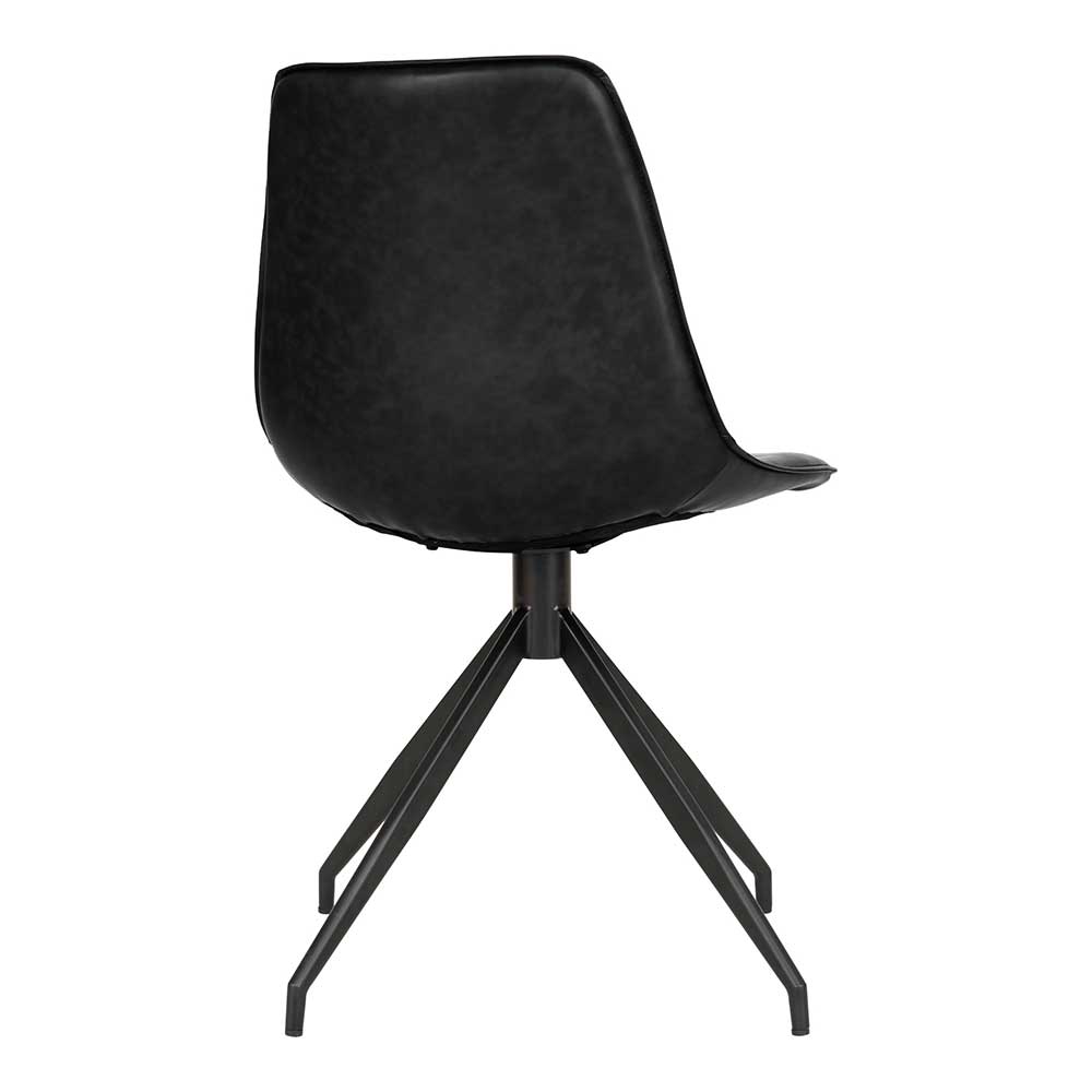 Drehstühle aus Kunstleder in Schwarz - Jalisa (2er Set)