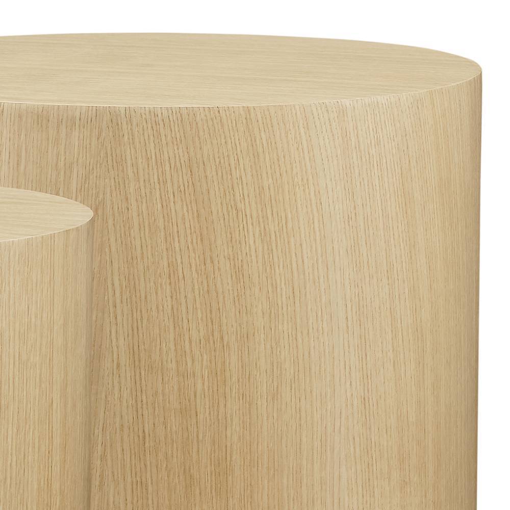 Zylindrisches Couchtisch Duo in Eiche - Lisa (zweiteilig)