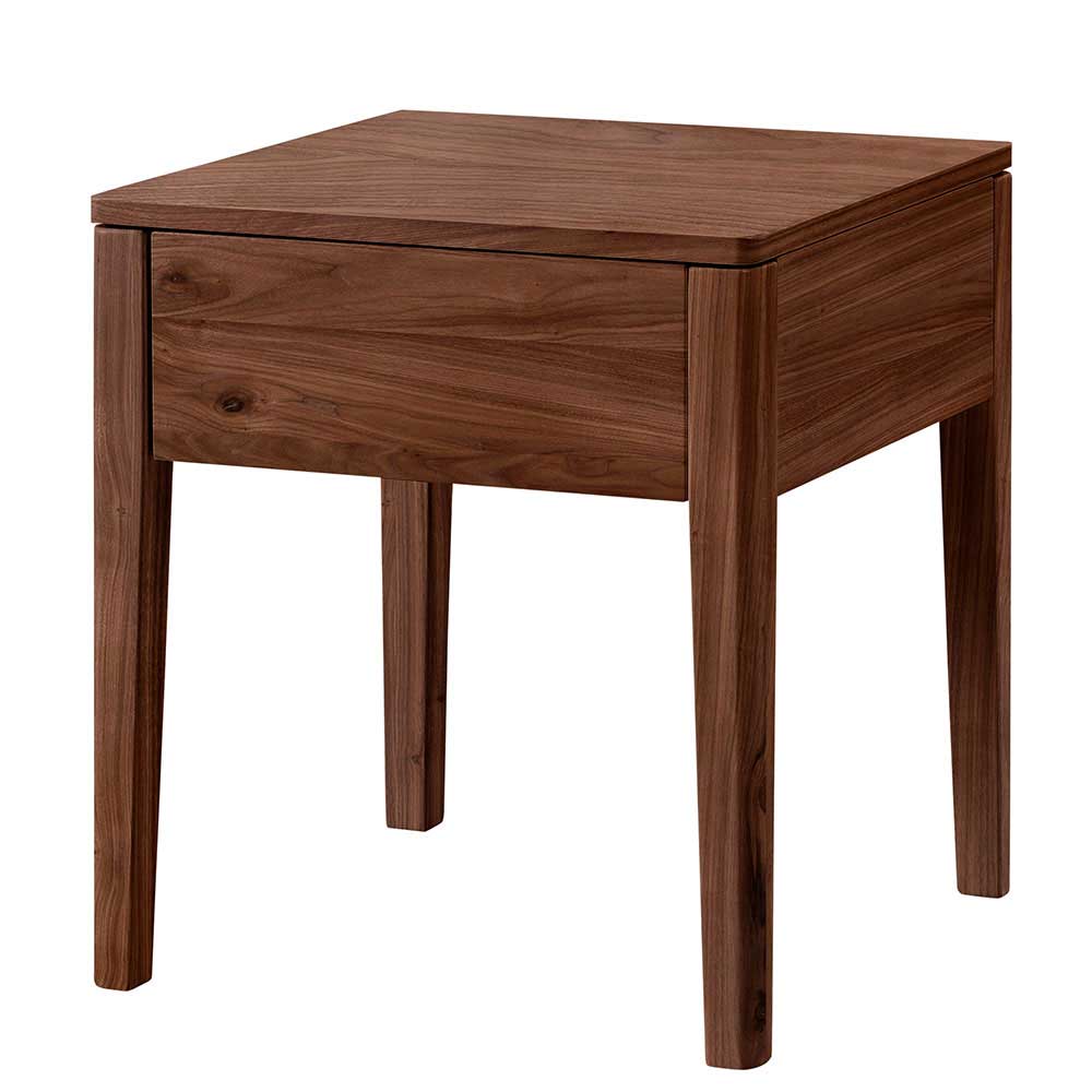 Nussbaum Bett mit Kunstleder Kopfteil - Munteao