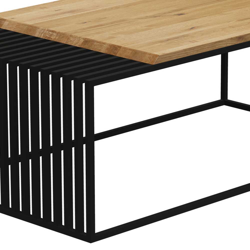 100x60 Wohnzimmertisch in Wildeiche & Schwarz - Polor