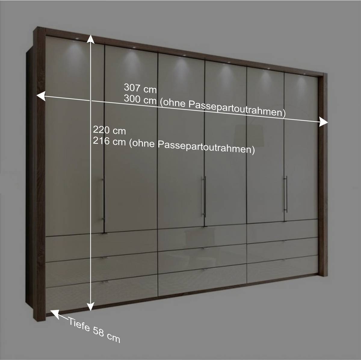 Schlafzimmer Kleiderschrank Sydney in Creme Eiche Trüffel