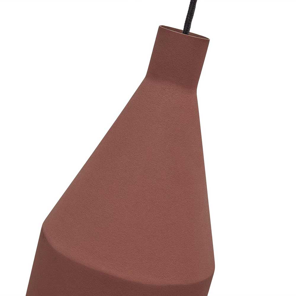 Pendelleuchte aus Metall in Terracotta - Yushu