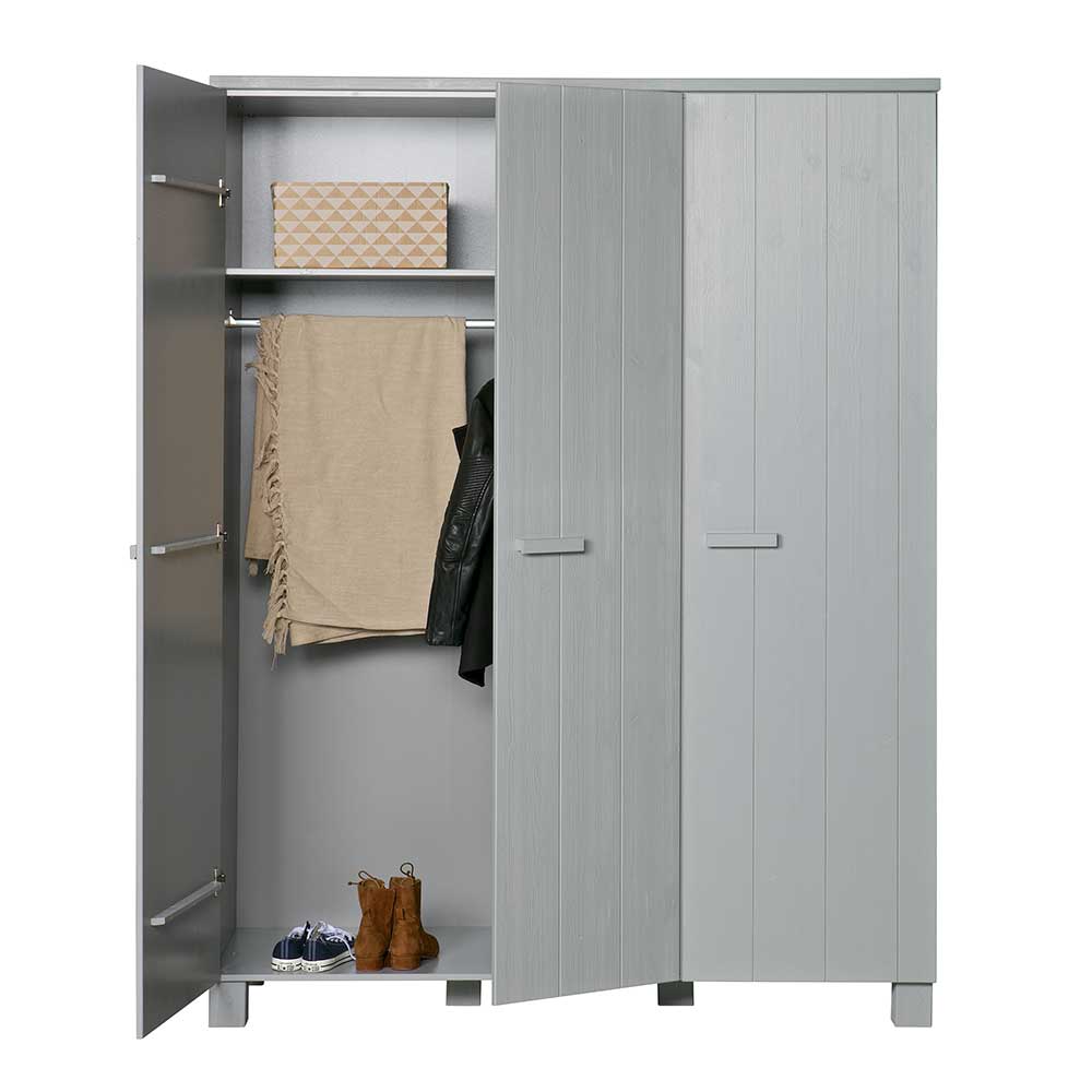 Massiver Kleiderschrank in Betongrau - Tastria