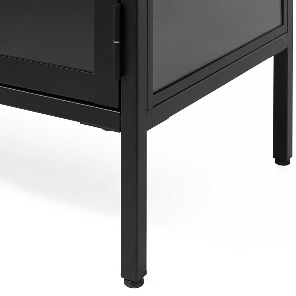 Industrial Vitrine aus Metall in Schwarz - Sitra