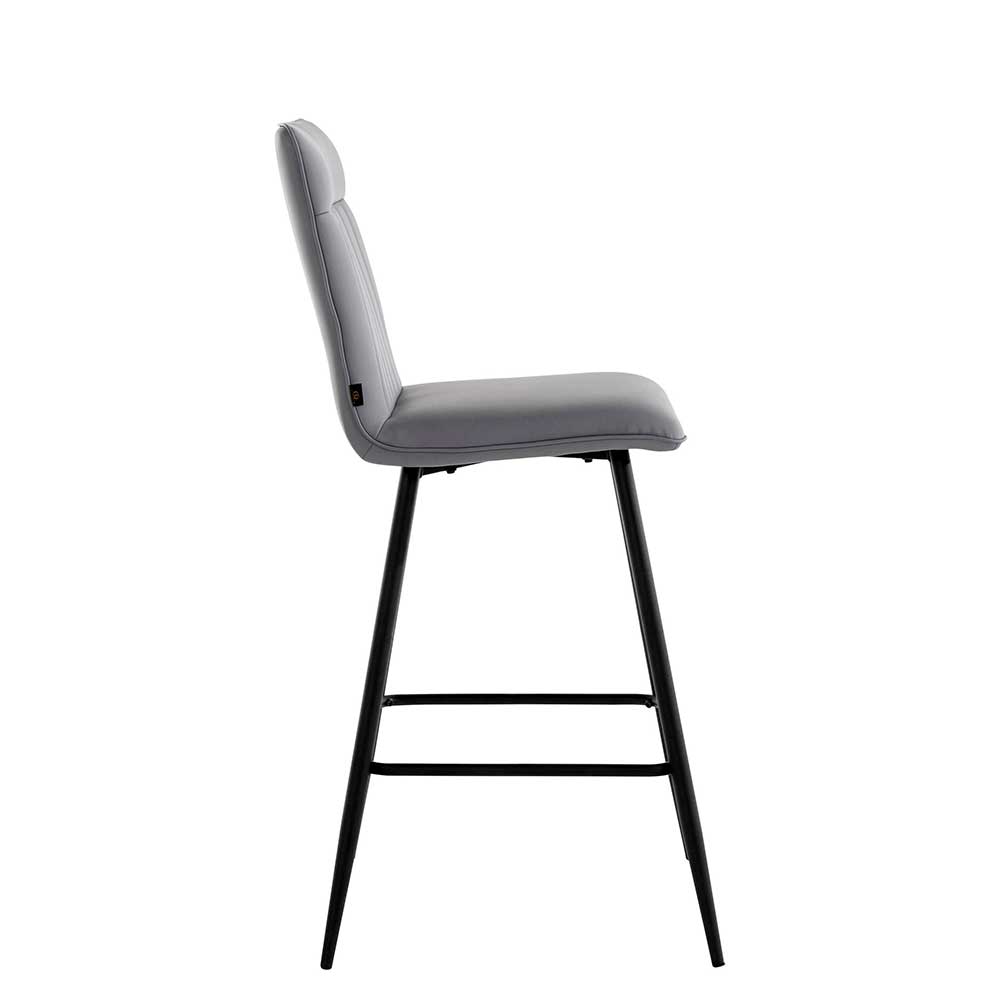 Kunstleder Barstühle in Grau - Eleganto (2er Set)