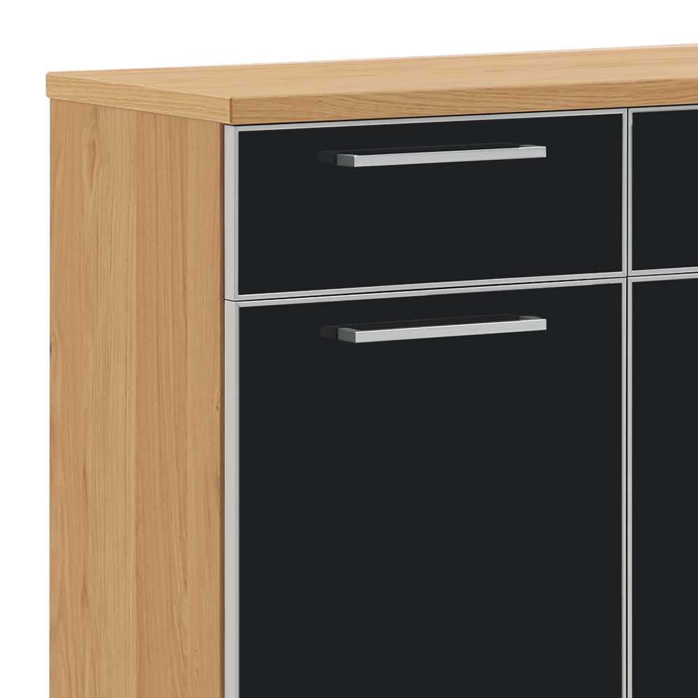 Garderoben Schuhschrank Lalaika in Anthrazit Glas beschichtet