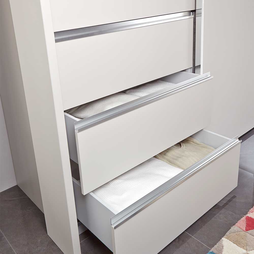 Weißer Schiebetürenschrank 3-türig - Fachet