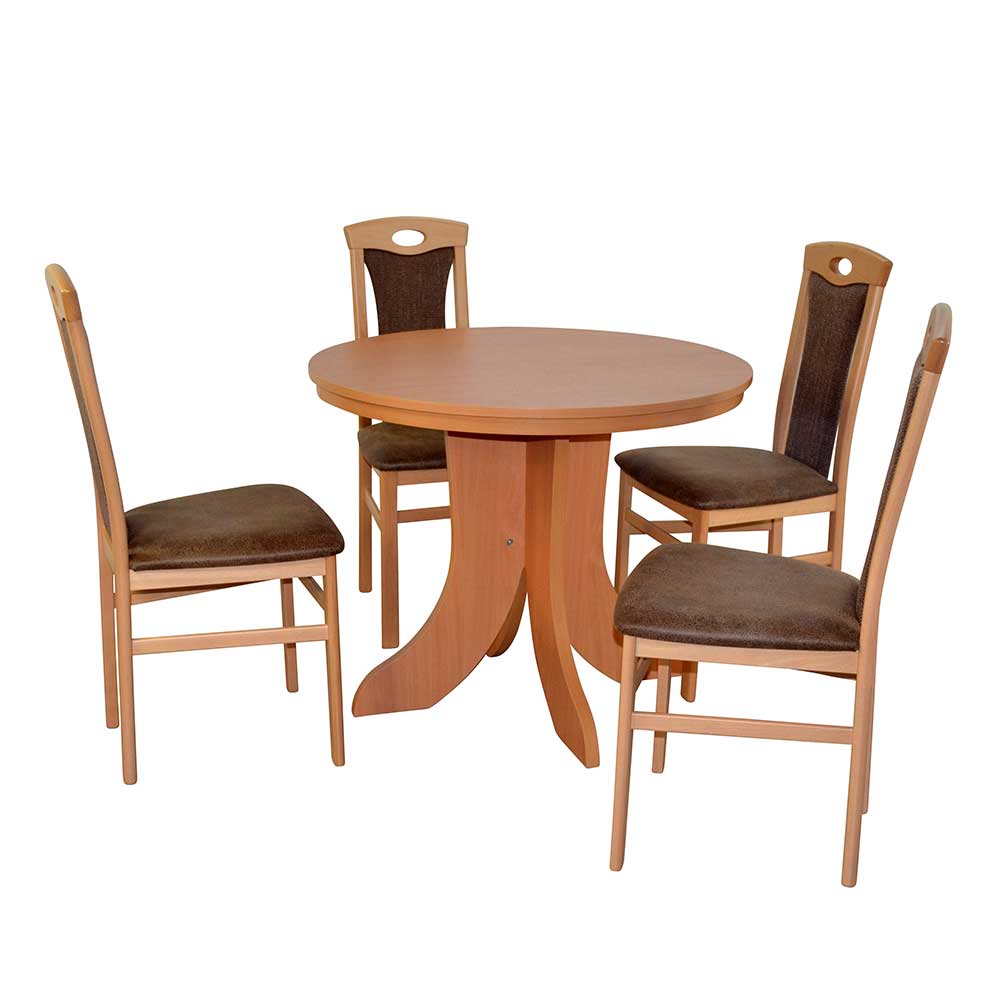 Tischgruppe in Buche & Braun - Anjuna (fünfteilig)