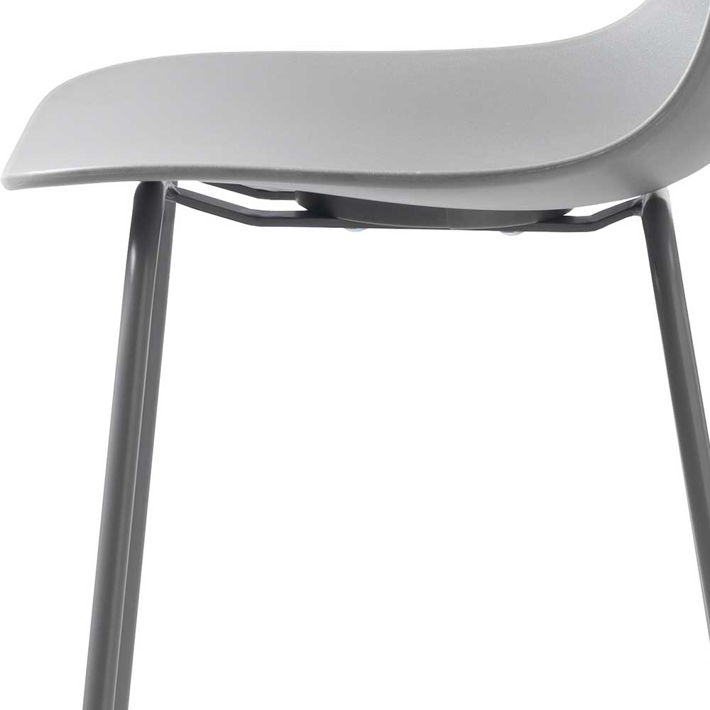 Barhocker mit Lehne in Grau - Marcala (2er Set)