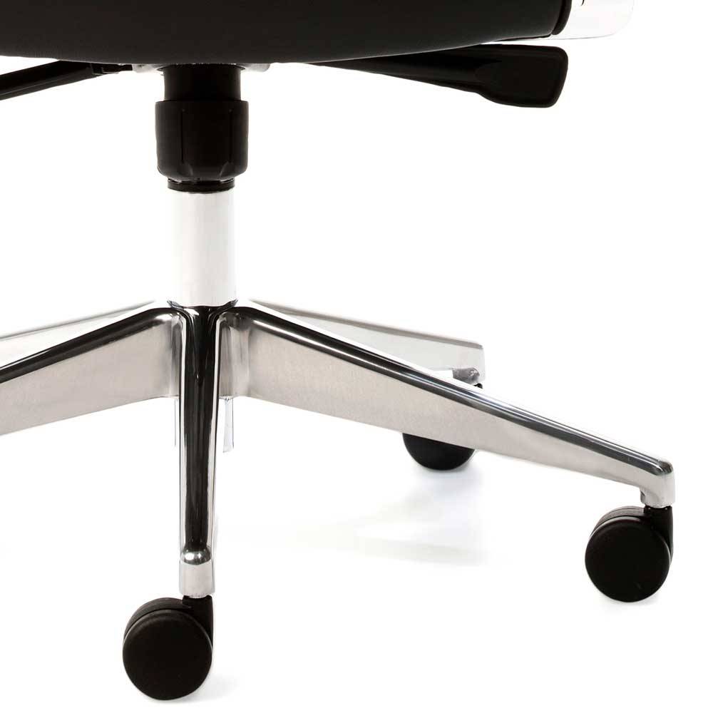 Luxus Bürostuhl aus Echtleder Schwarz - Dario