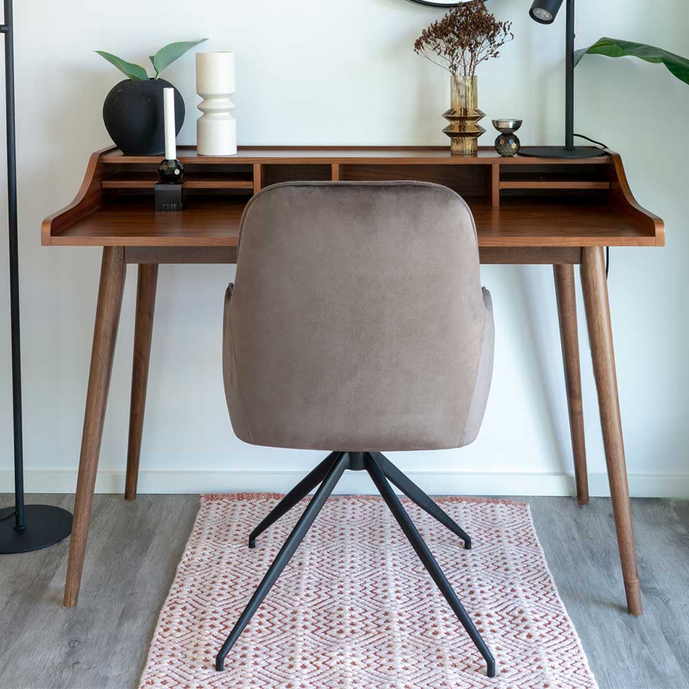 Samt Tischsessel in Taupe - Chiron