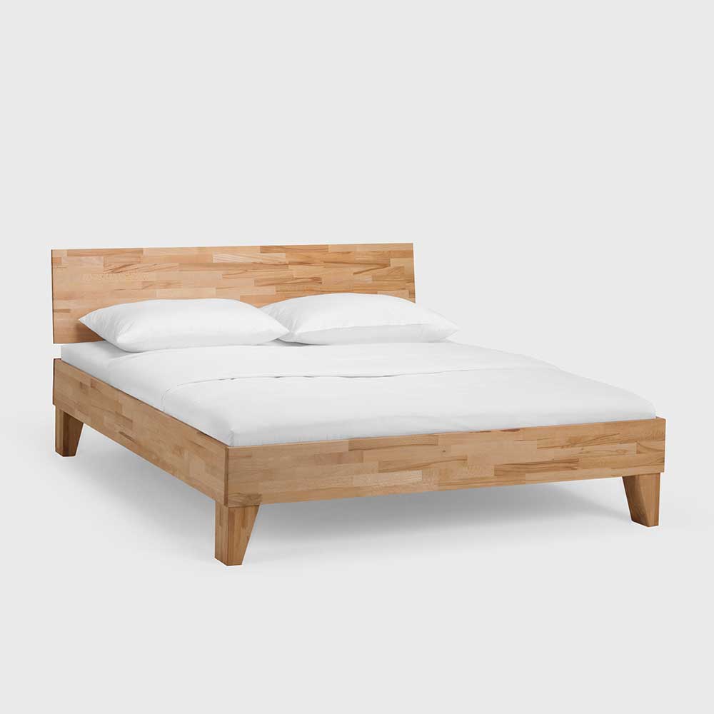 Massivholz Einzelbett Sascha mit Nachtkommode im Set (zweiteilig)