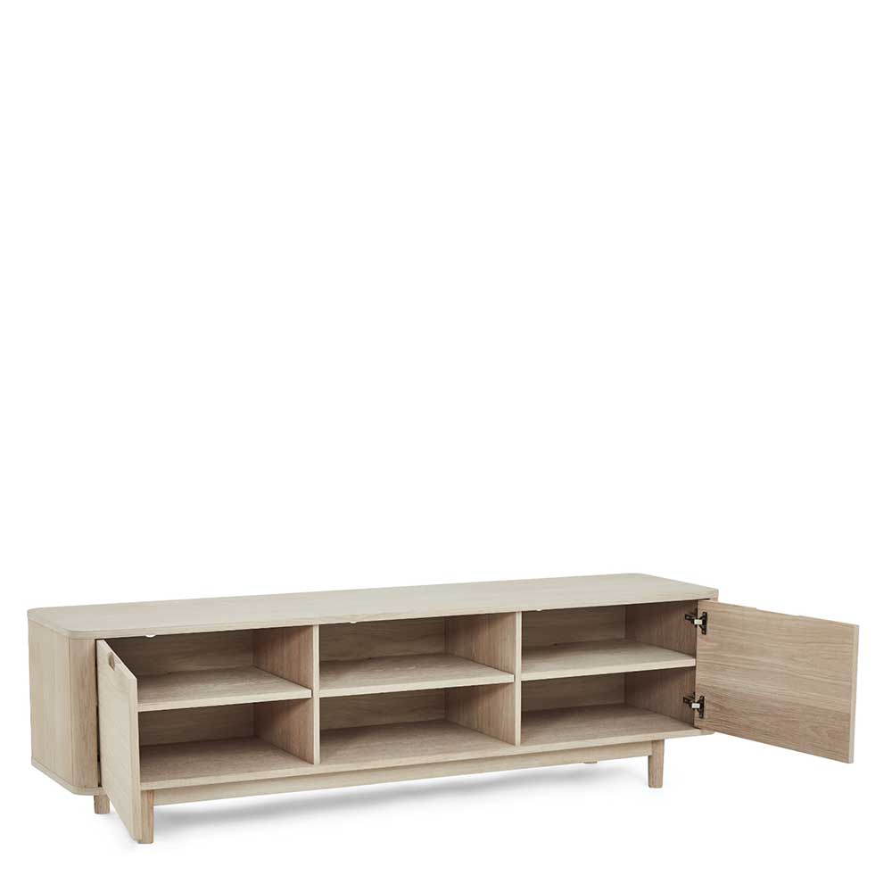 Scandi Chic TV Lowboard in Eiche Weiß - Rosanna