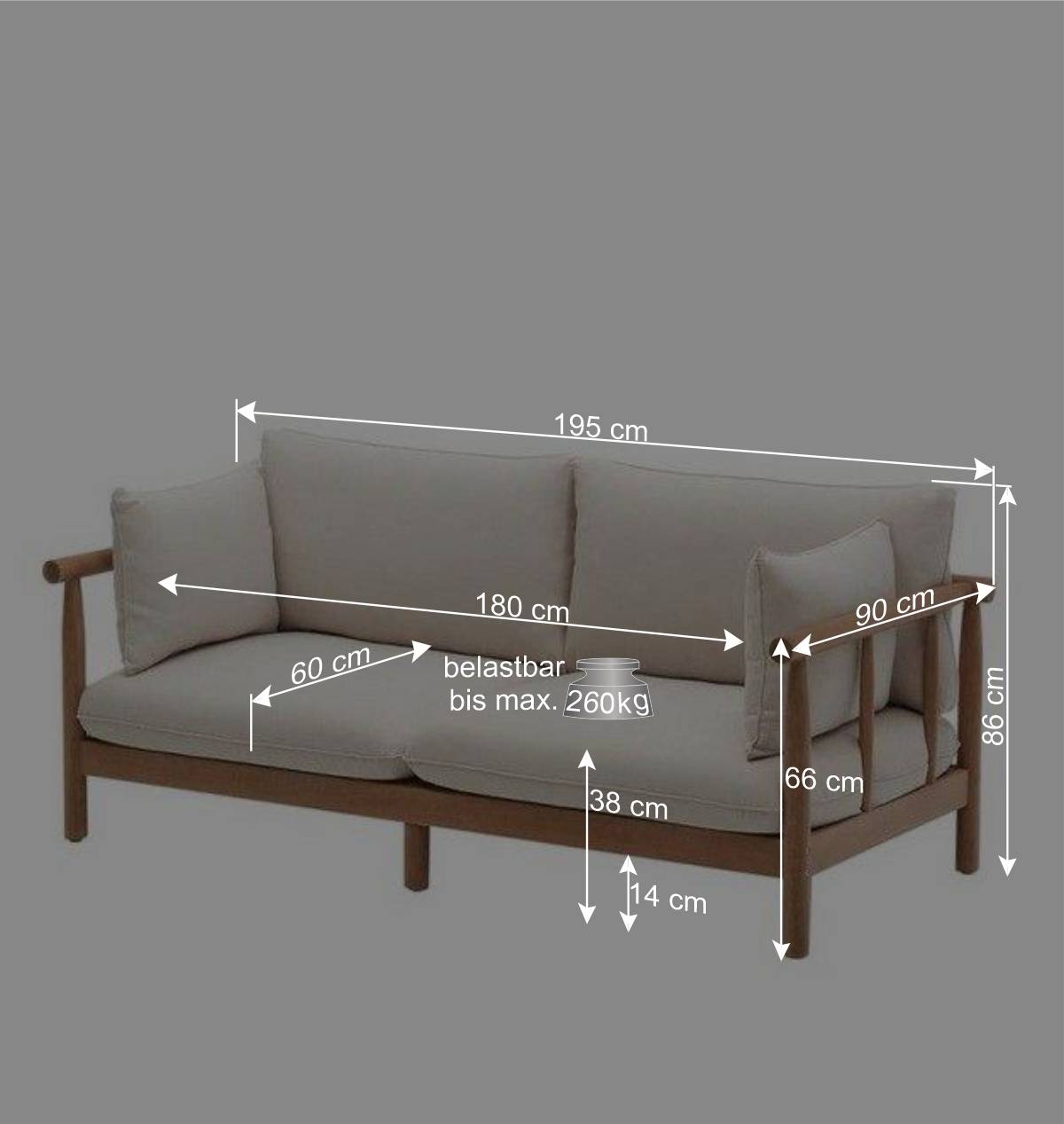 Garten Lounge Sitzgruppe Set - Perconia (vierteilig)