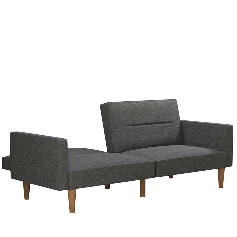 Dreisitzer Schlafsofa in Grau und Holz Natur - Maragas