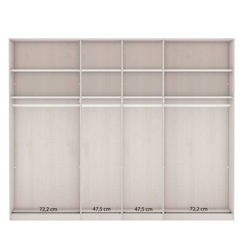 Kleiderschrank in Eiche Bianco & Spiegel - Paniola
