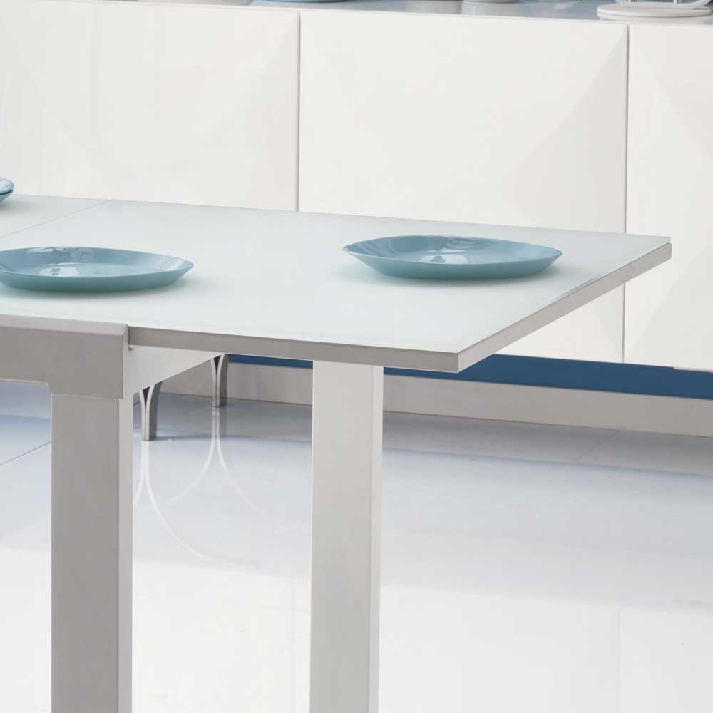 Glas Esstisch Culau in Weiß