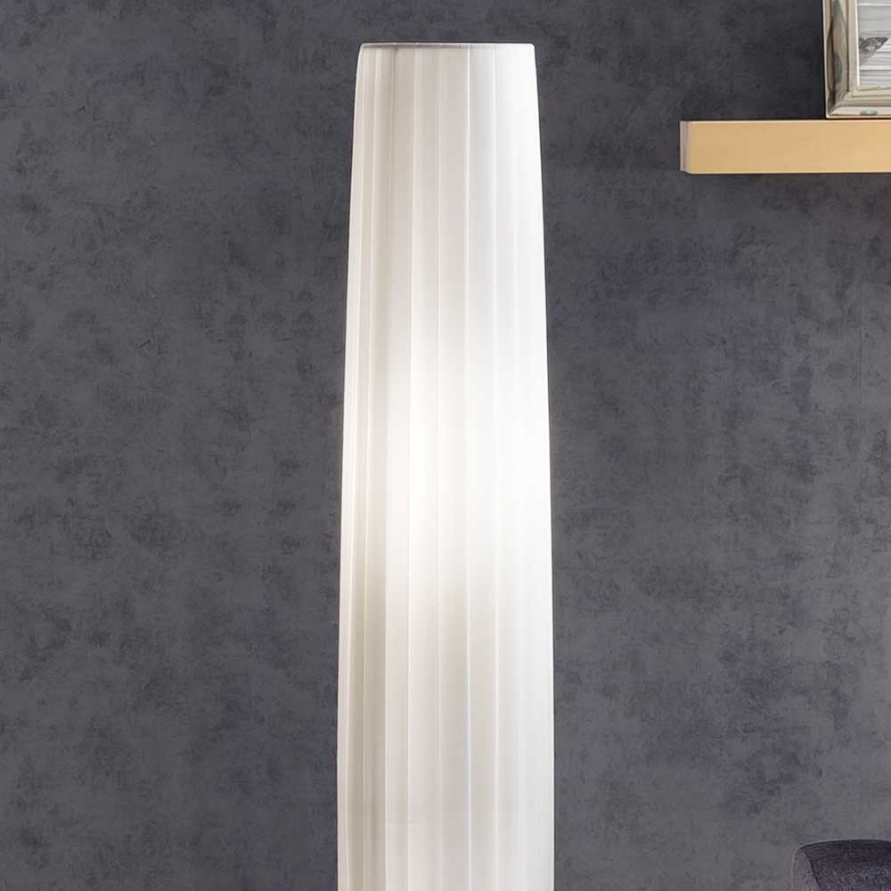 Runde Stehlampe in Weiß & Chrom - Radojan