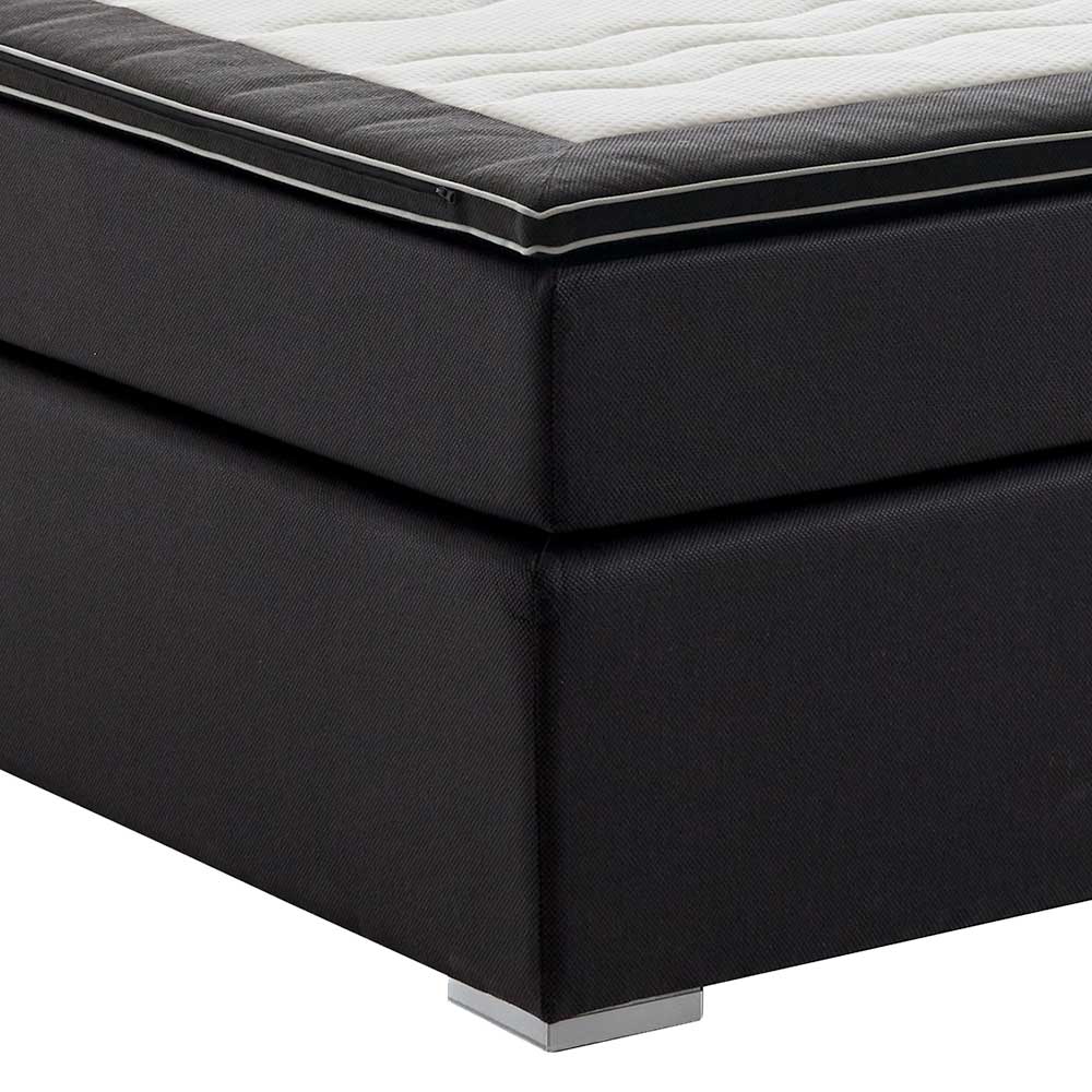 Schwarzes Design-Boxspringbett mit LED - Lubema