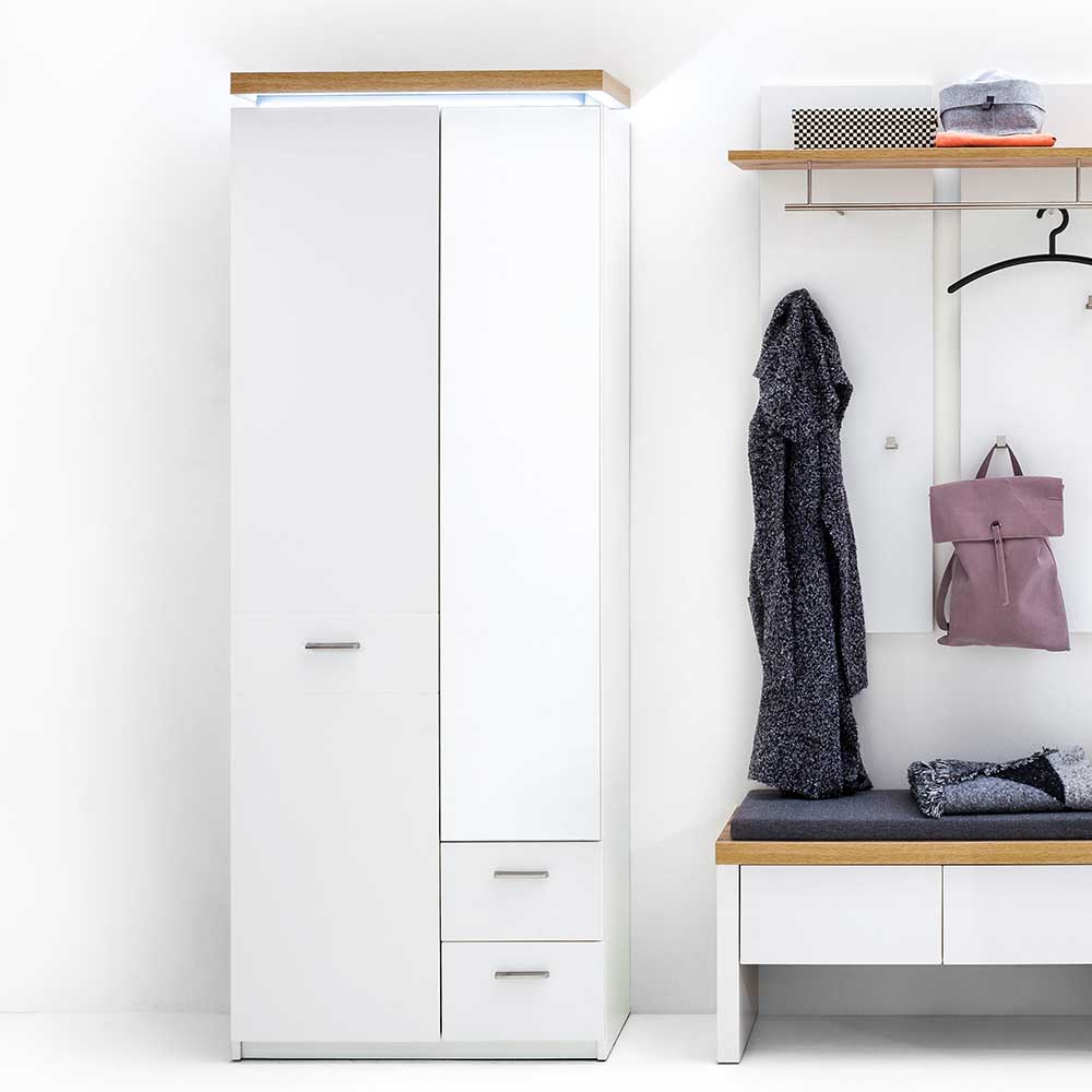 2-türiger Dielenschrank mit Spiegel - Nusenia