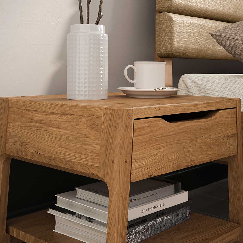 Design Nachtkommode aus Wildeiche Massivholz - Laida
