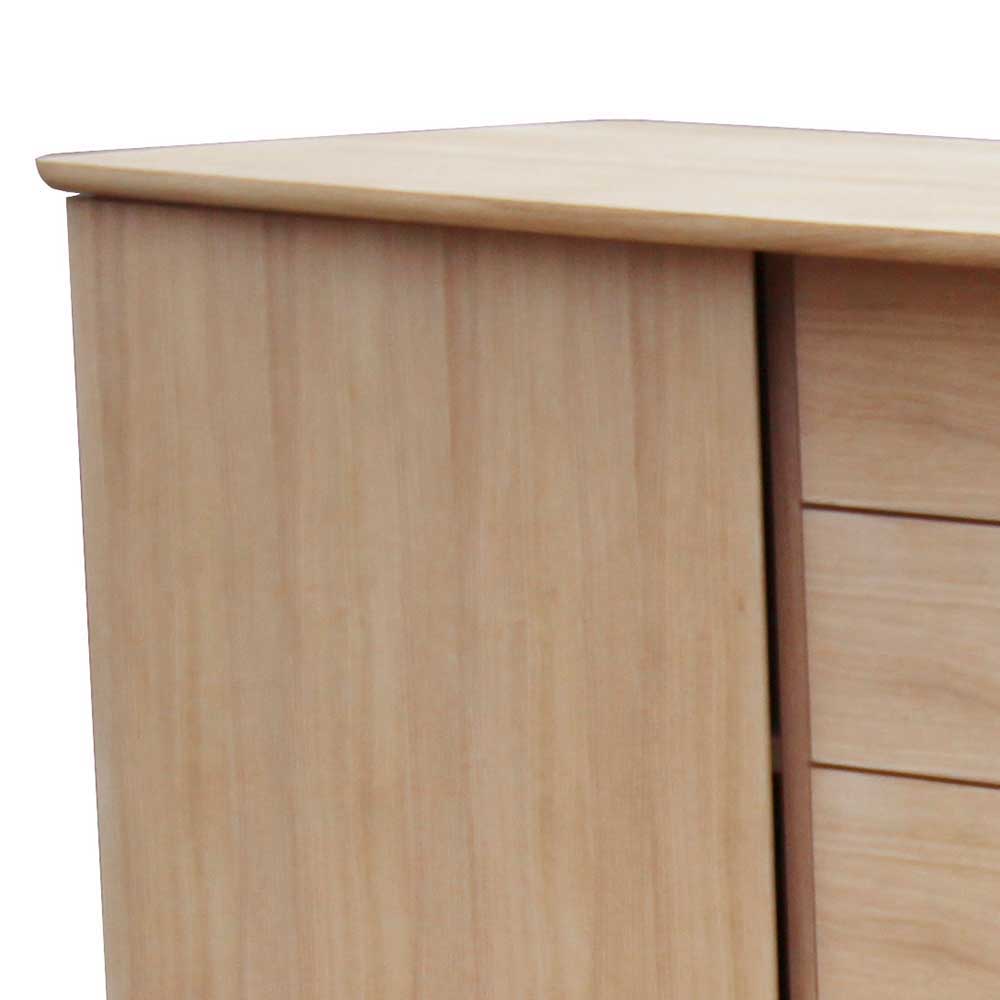 Eiche Bianco Sideboard mit abgerundeter Oberplatte und heller Holzfront – Saimoon