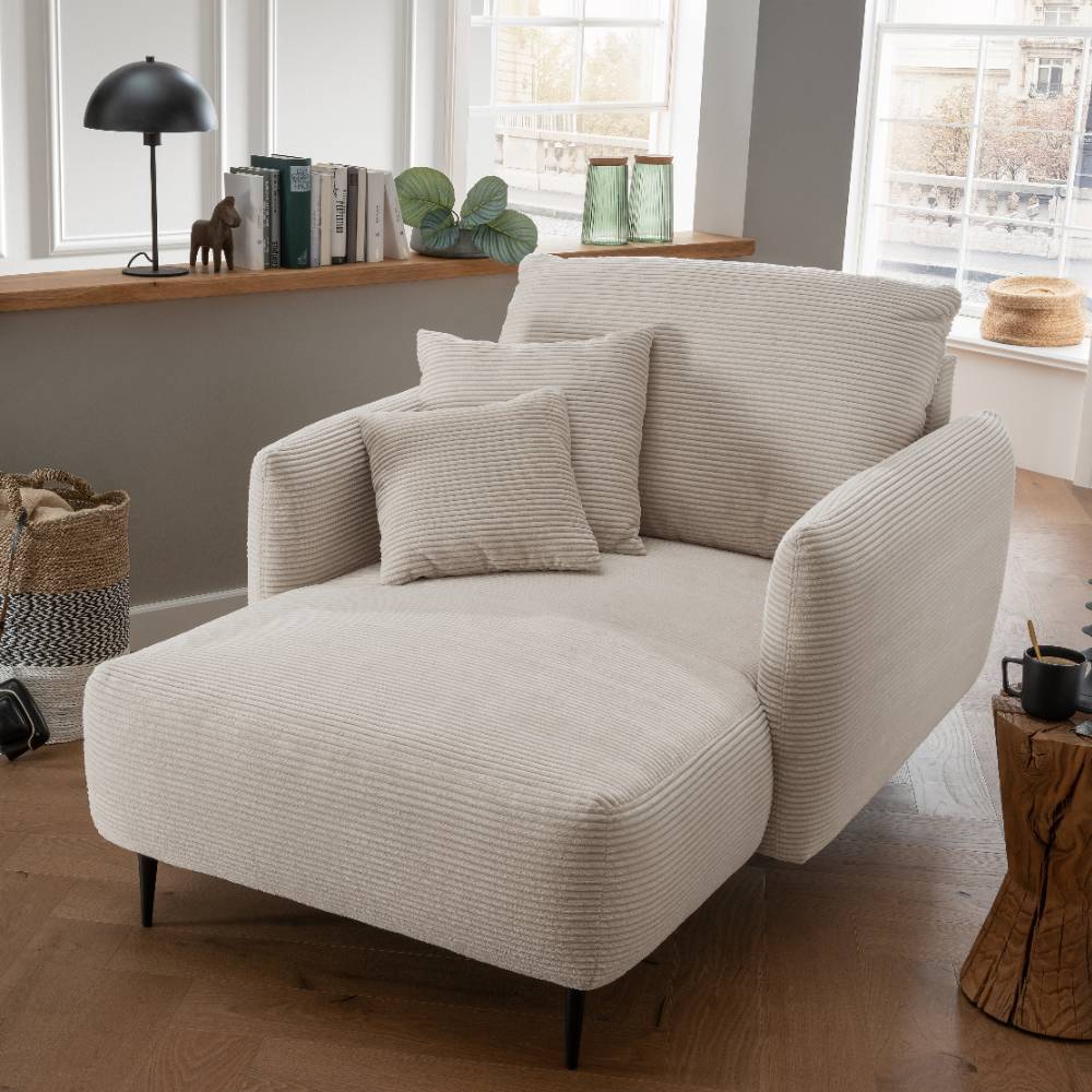 Cord Loungesessel in Beige - Wasilia
