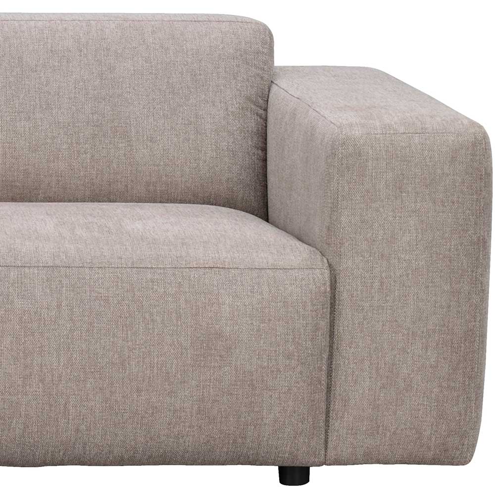 L-Sofa in Beige Stoffbezug - Adamantia