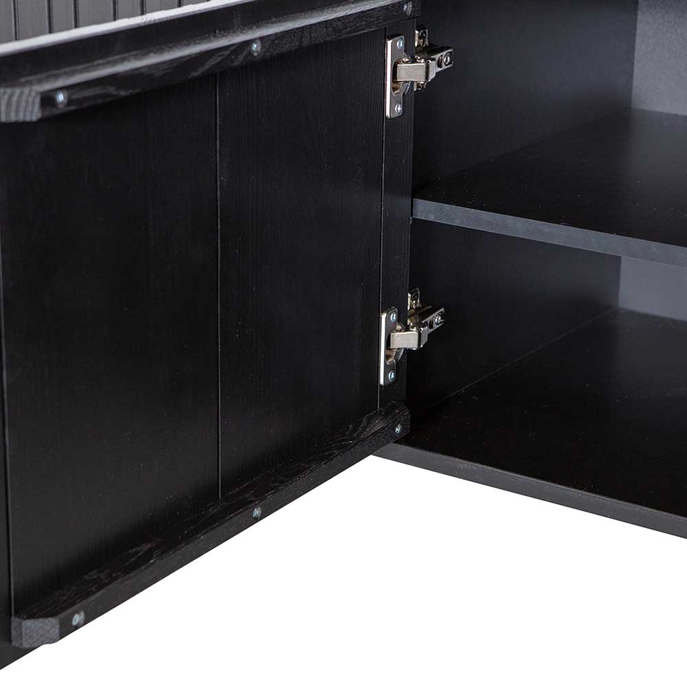 3-türiges Sideboard in Schwarz - 150x56x44 cm - Gelvins