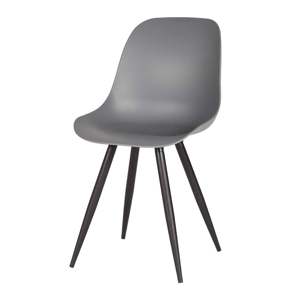 Scandi Chic Stuhl aus Kunststoff Anthrazit - Bonifazio (2er Set)