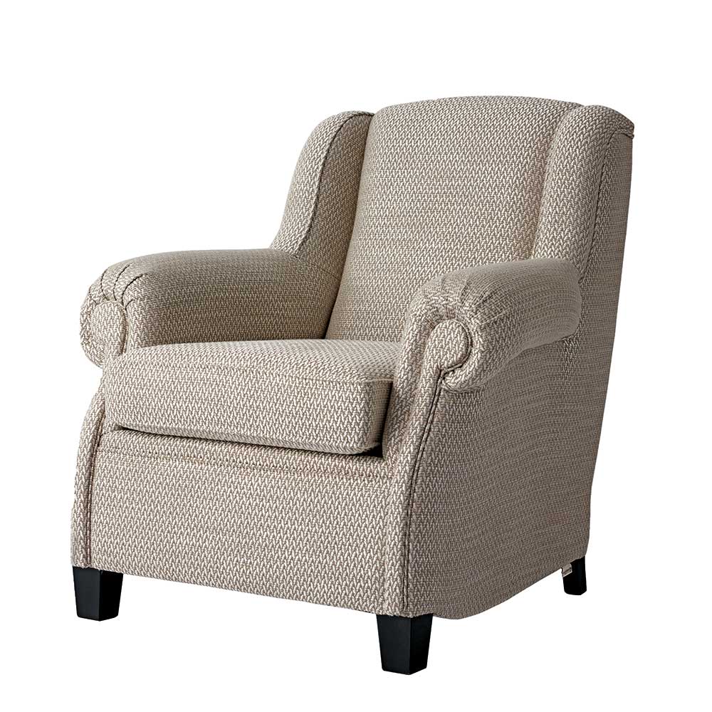 Wohnzimmersessel in Beige Strukturstoff - Rudolf