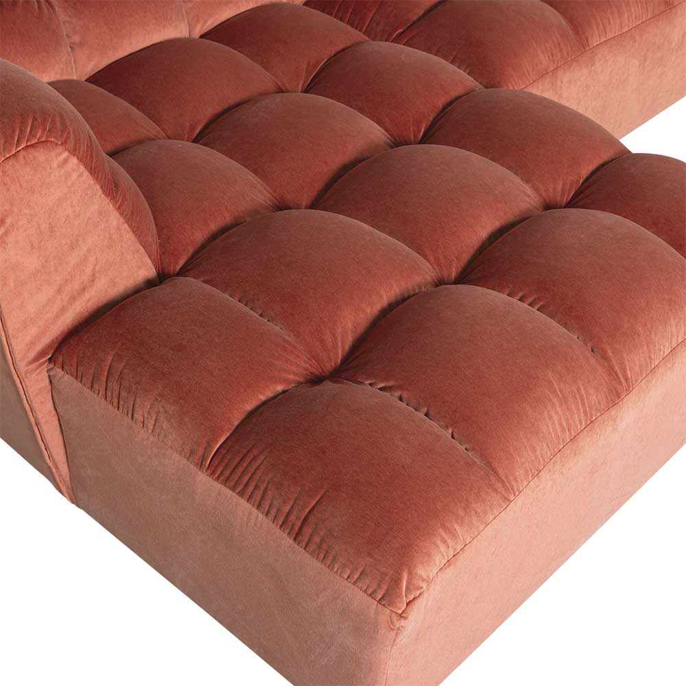 Design Eckcouch in Apricot Samt - Meteora