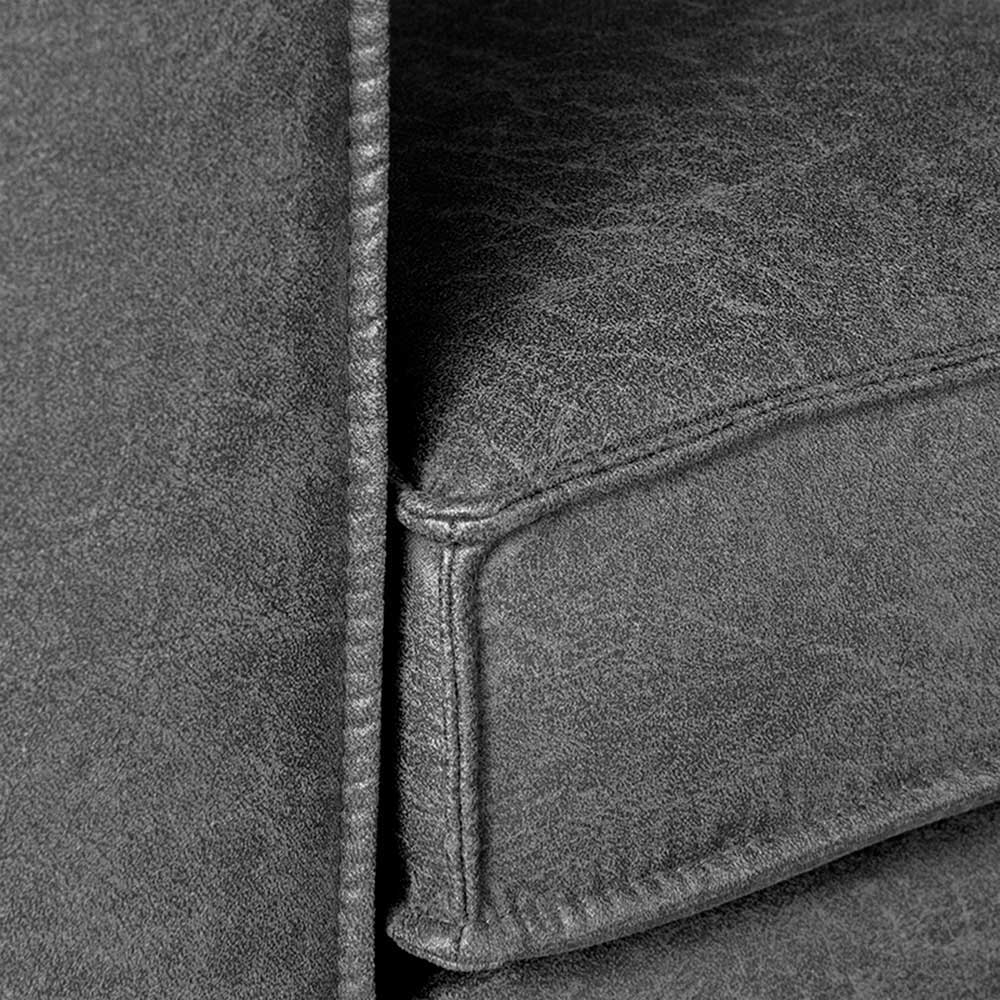 Dunkles Microfaser Sofa mit Bügelgestell - Luzillo