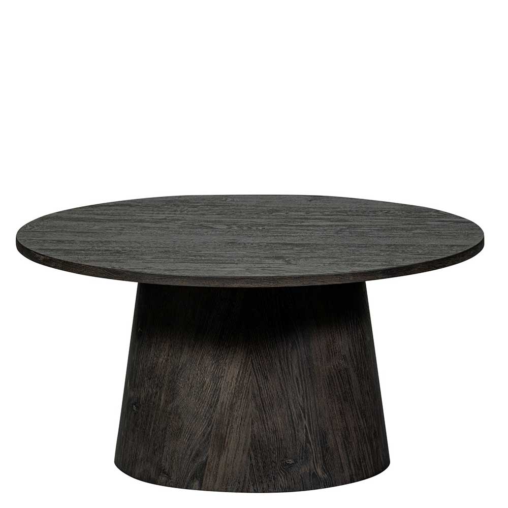 Runder Couchtisch in Dunkelbraun Holzoptik - Kiyoshi