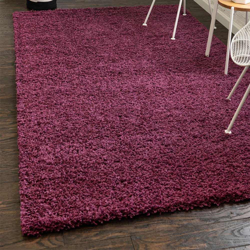 Hochflor Teppich oder Läufer in Violett - Zelio