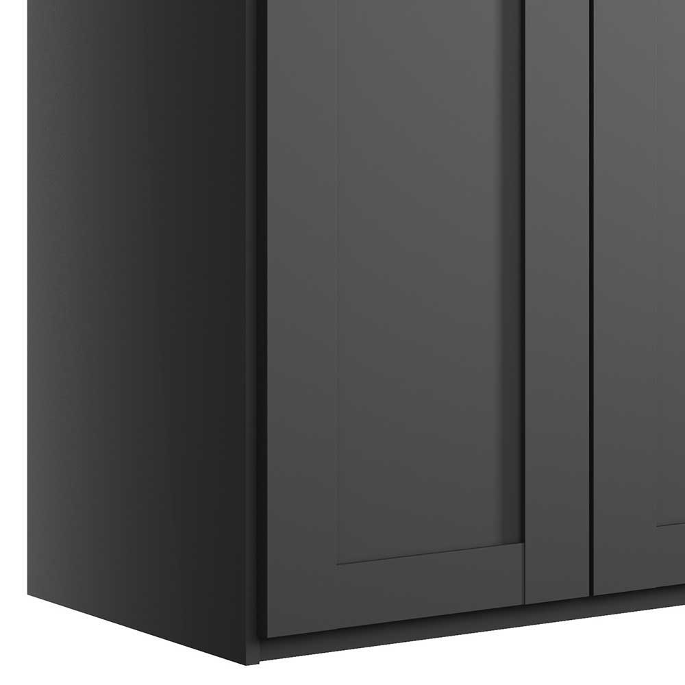 4-türiger Schlafzimmerschrank in Dunkelgrau - Mataram