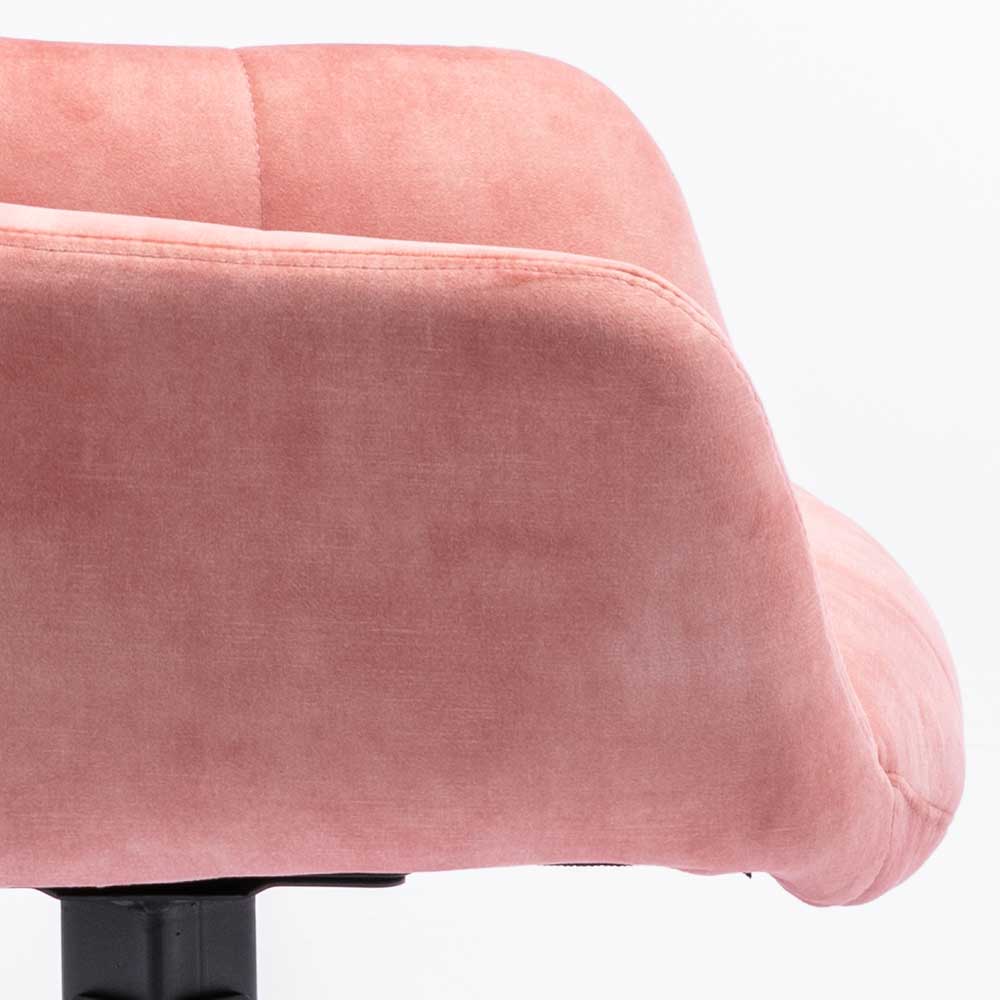 Esszimmer Drehstühle in Rosa Velours - Jeano (2er Set)