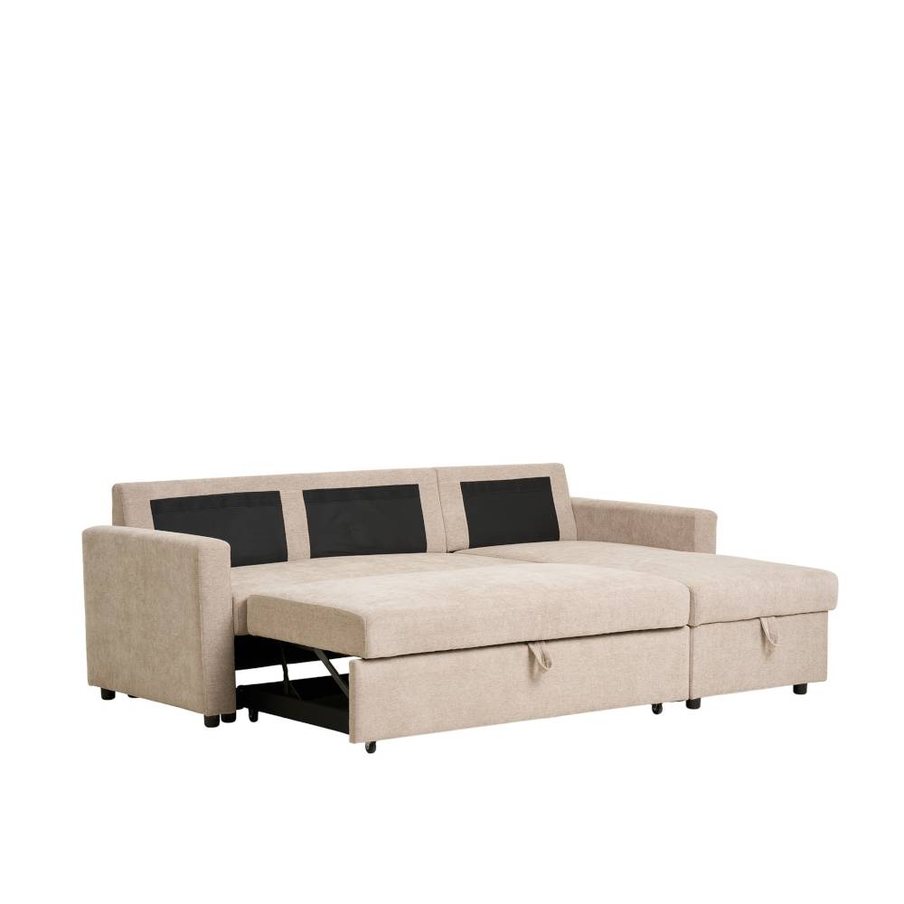 Sofaecke mit Bettfunktion in Beigegrau - Adhipa